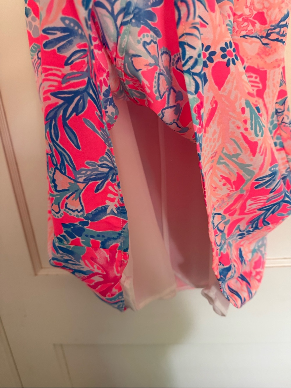 Lilly Pulitzer Neon Pink & Blue Floral Ruffle Sundress - Picture 4 of 4